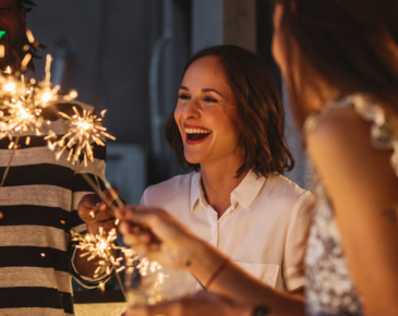 Woman holding sparkler