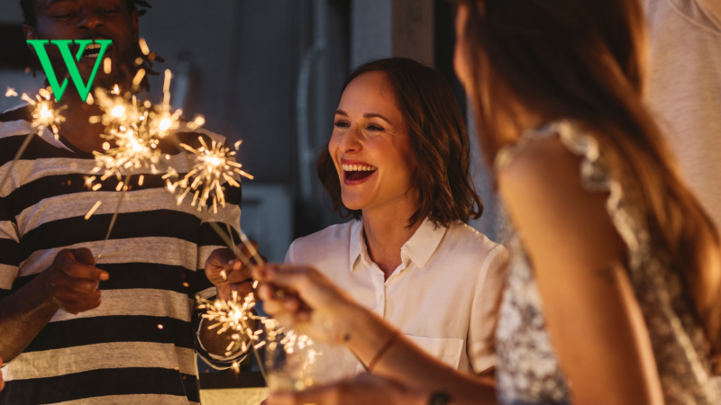 Woman holding sparkler