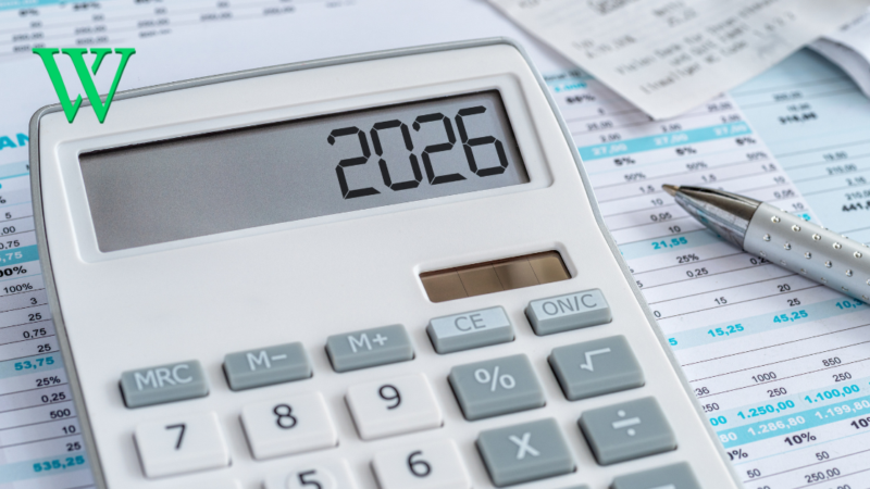 Calculator with 2026 typed out